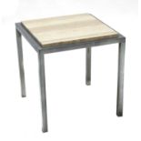 A contemporary bespoke travertine marble top table,