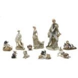 A collection of Lladro figures,