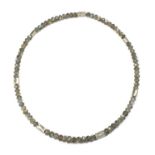 A white gold labradorite bead necklace by Cox & Power,