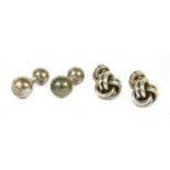 A pair of sterling silver knot cufflinks by Tiffany & Co.,