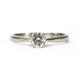 An 18ct white gold single stone diamond ring,