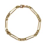 A 9ct gold figaro link bracelet,