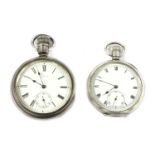 A sterling silver Waltham open-faced pocket watch,