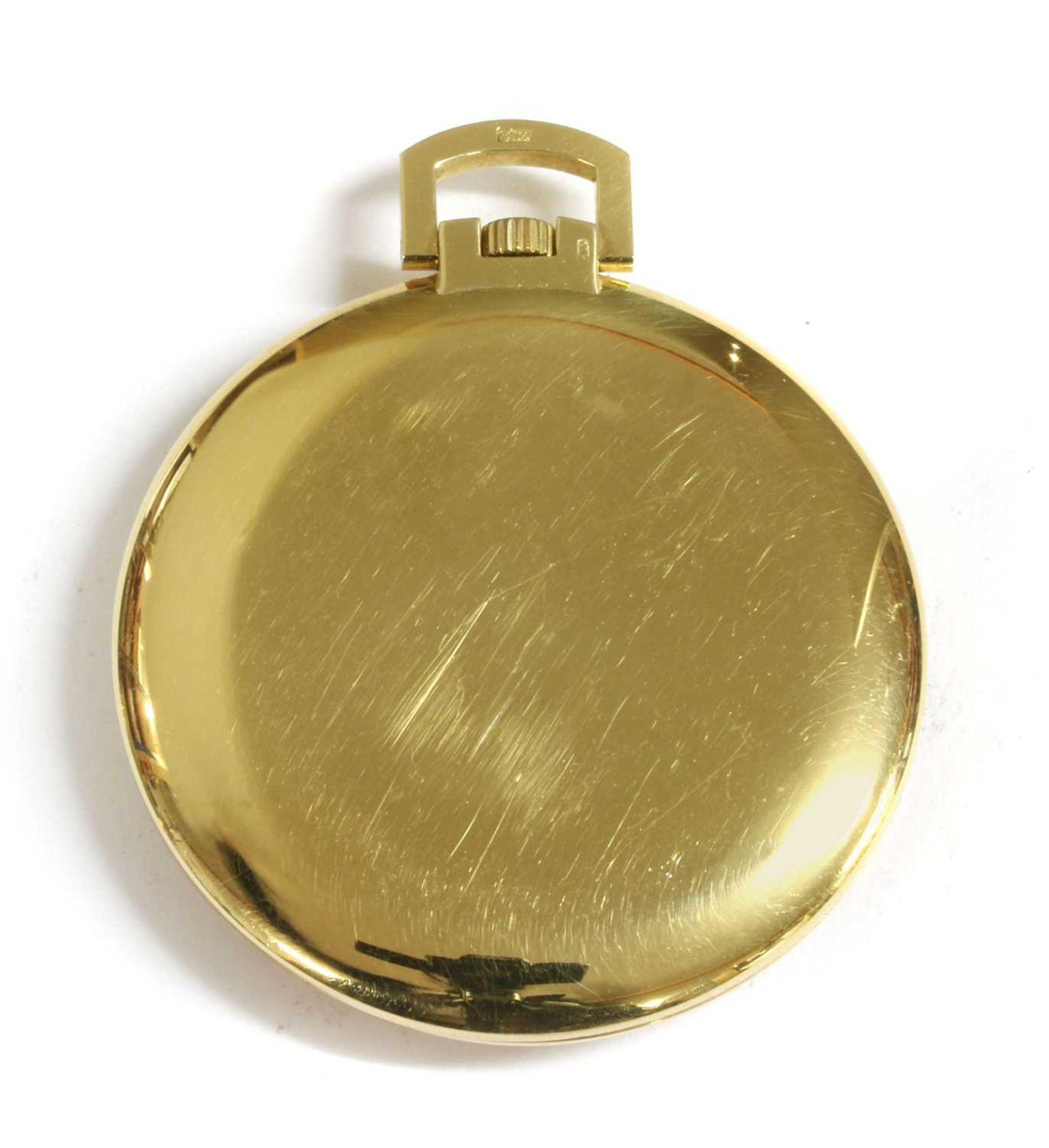 An 18ct gold slimline open-faced pocket watch, - Image 2 of 2