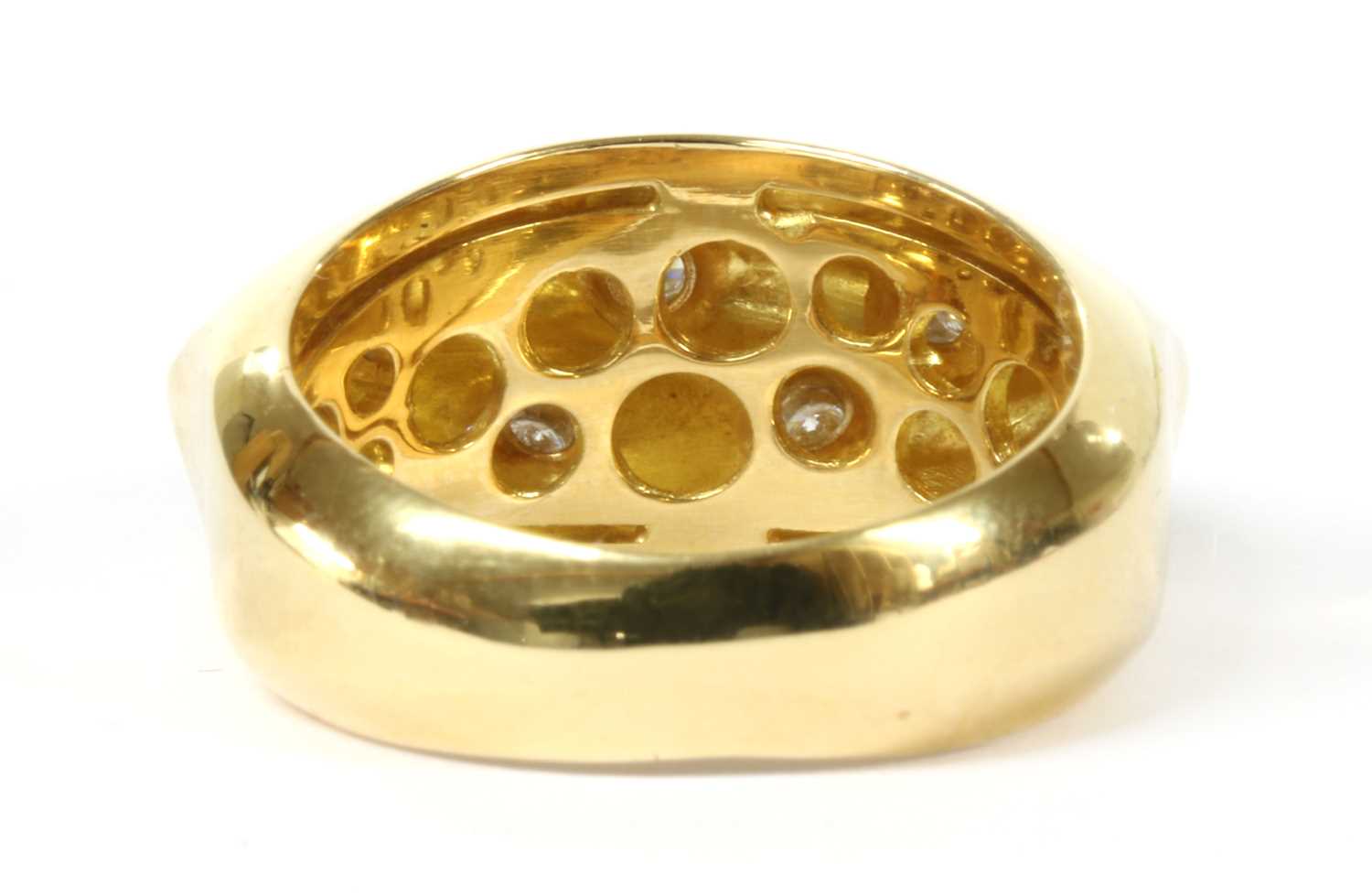 A gold diamond bombé ring, - Image 3 of 4