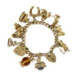 A 9ct gold charm bracelet,