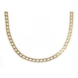 A 9ct gold rectangular curb link necklace,