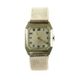 An Art Deco ladies' white gold mechanical watch,