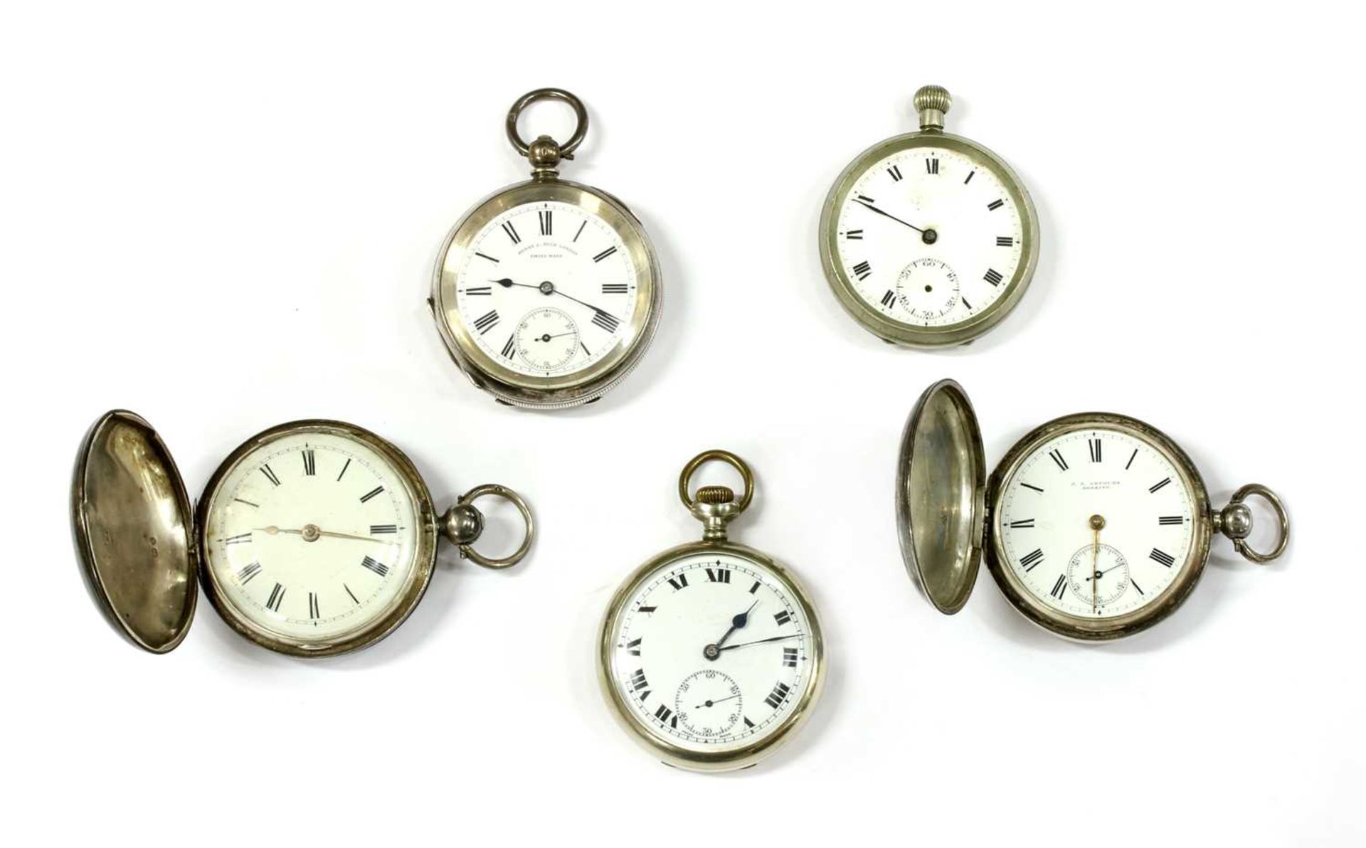 A Georgian sterling silver verge fusee hunter pocket watch,