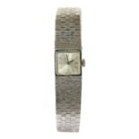 A ladies' 9ct white gold Bueche Girod mechanical bracelet watch, c.1970,