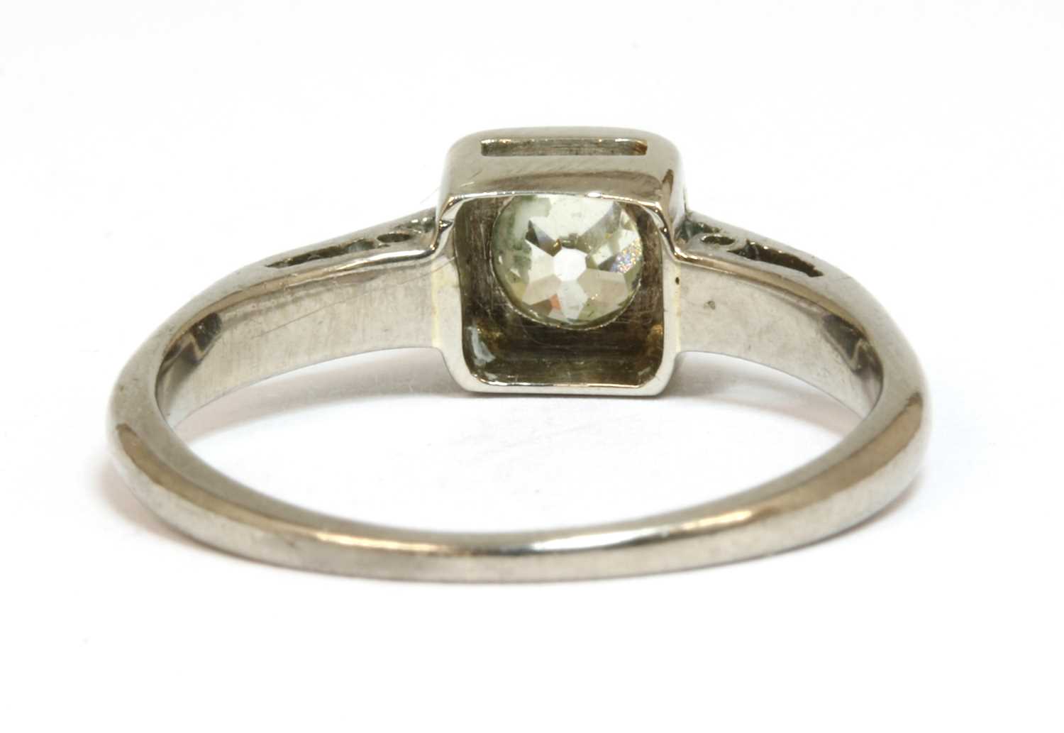 A white gold single stone diamond ring, - Image 3 of 4