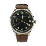 A stainless steel IWC Schaffhausen pin set mechanical strap watch,