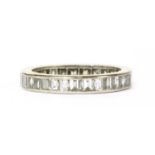 A white gold full eternity ring,