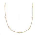 A gold cultured pearl necklace,