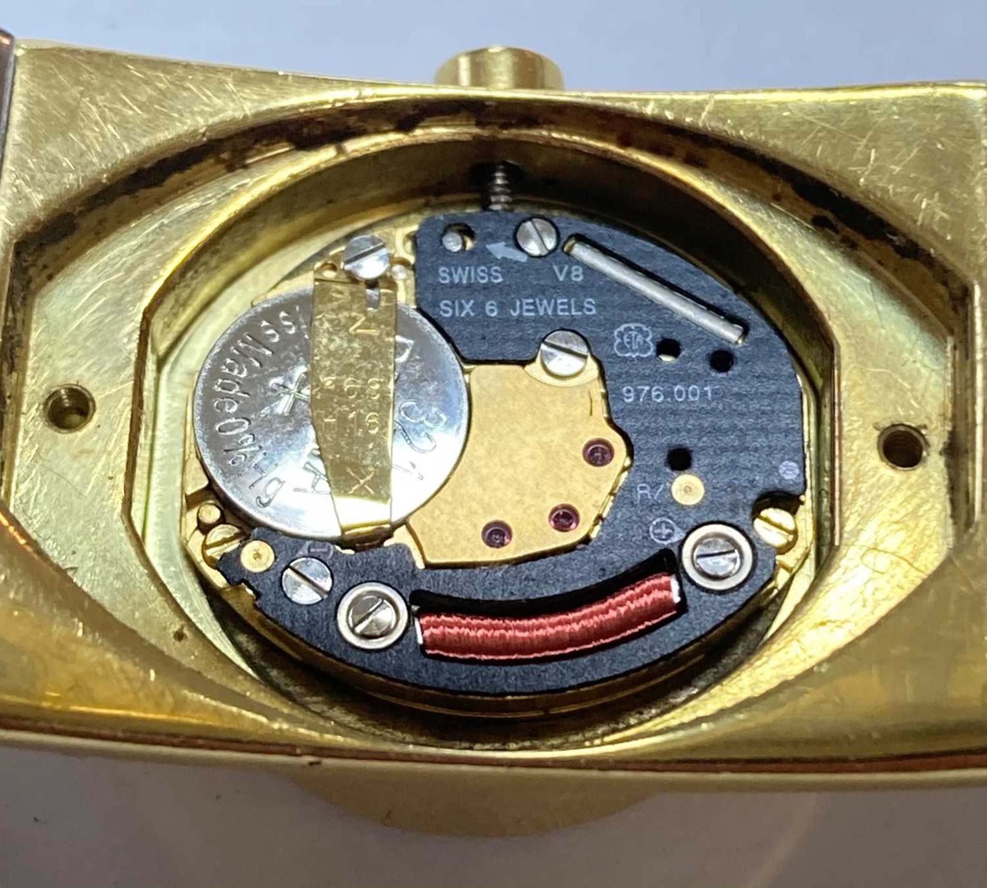 A ladies' stainless steel and gold Gianni Bulgari quartz bangle watch, - Bild 4 aus 4