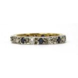 A gold and white gold, sapphire and diamond full eternity ring,