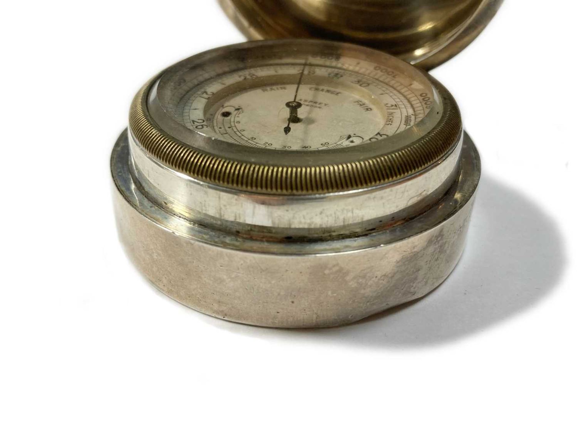 A sterling silver cased travel barometer by Asprey, - Bild 13 aus 13