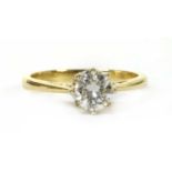 An 18ct gold single stone diamond ring,