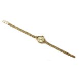 A ladies' 9ct gold Caronnade mechanical bracelet watch,