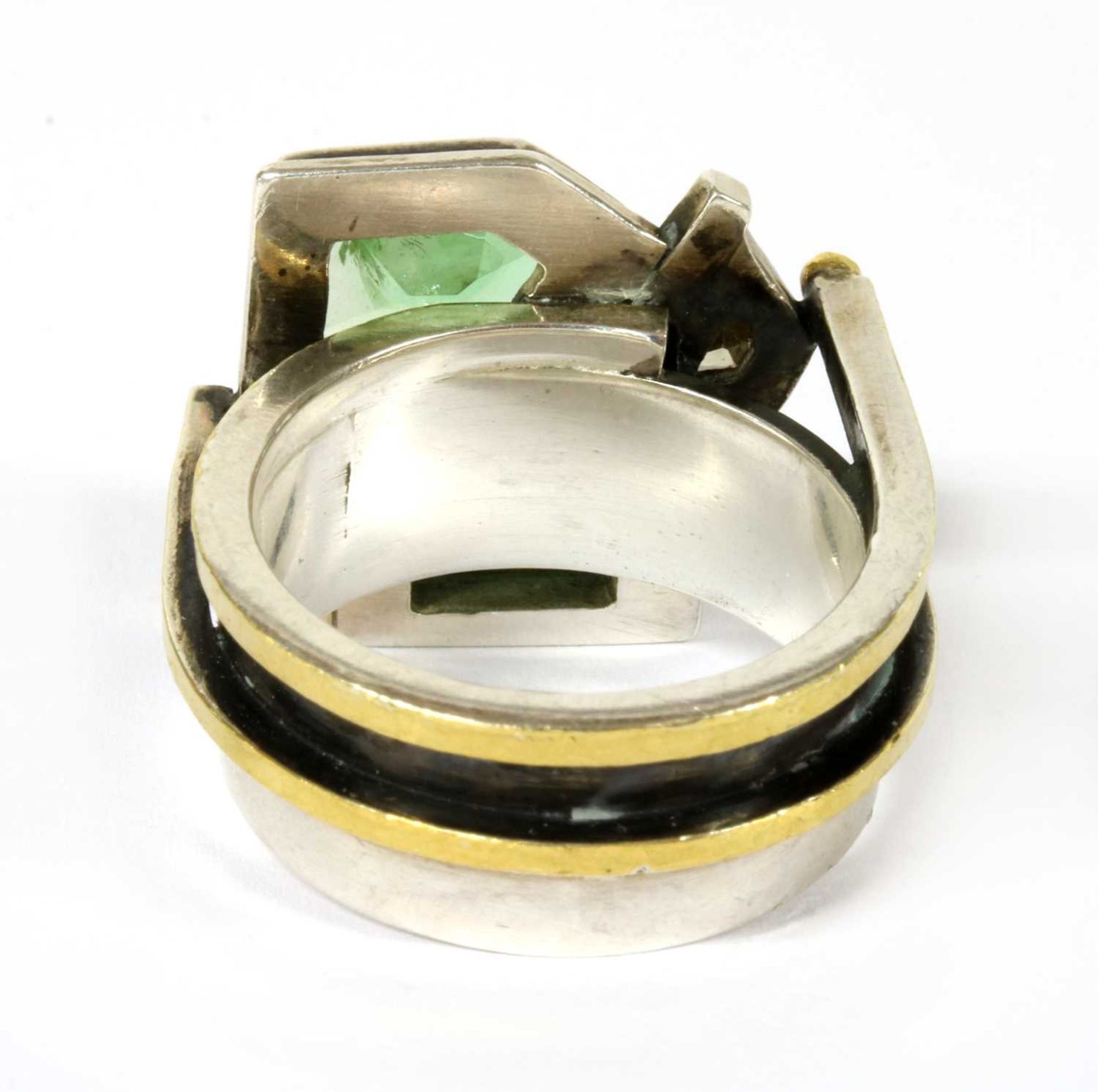 A silver and gold, tourmaline and diamond ring by Barbara Bertagnolli, - Bild 5 aus 6