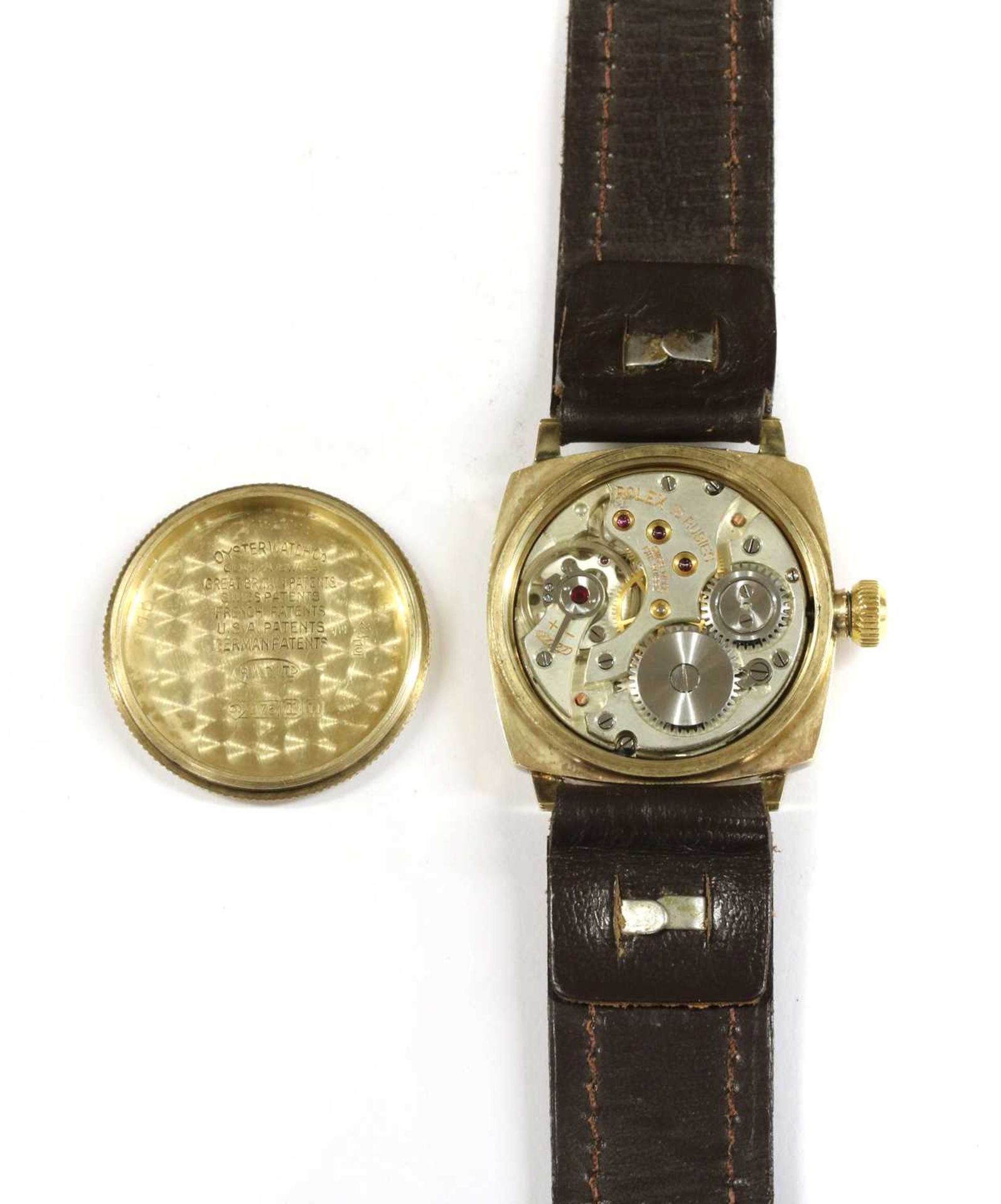 An Art Deco 9ct gold Rolex Oyster mechanical strap watch, - Image 2 of 6