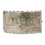 A late Victorian sterling silver hinged bangle,