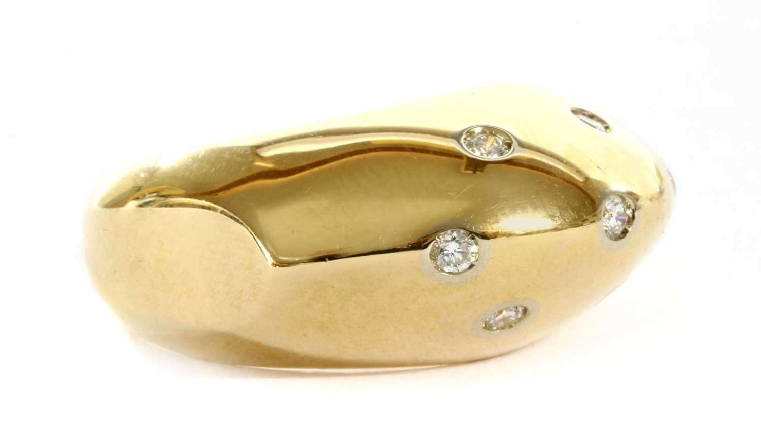 A gold diamond bombé ring, - Image 2 of 4