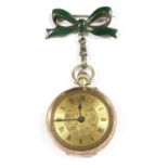 A 9ct gold pin set open-faced fob watch,