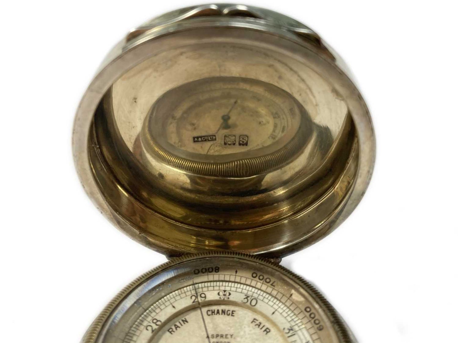 A sterling silver cased travel barometer by Asprey, - Bild 9 aus 13
