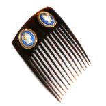 A Regency tortoiseshell composite glass cameo comb,