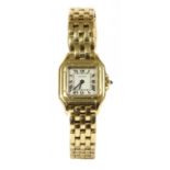 A ladies' 18ct gold Cartier Panthère quartz bracelet watch,