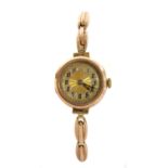 A 9ct gold mechanical bracelet watch,