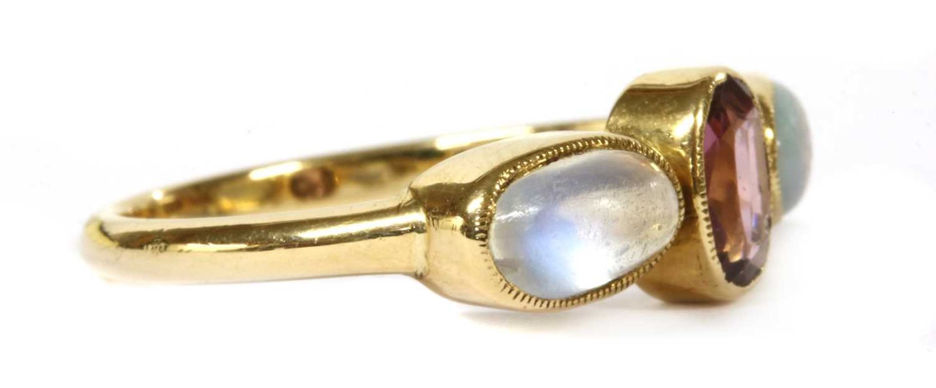 An Edwardian gold garnet, opal and moonstone ring, - Image 2 of 4