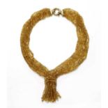 A seven row citrine bead tassel necklace by Anabelle Jones,