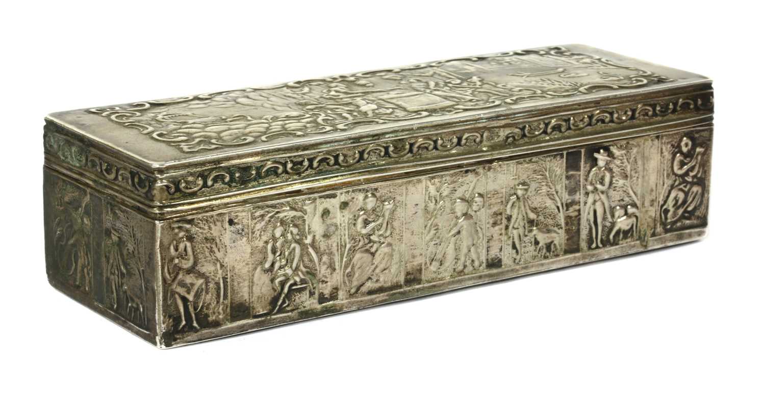 A Dutch silver rectangular box,