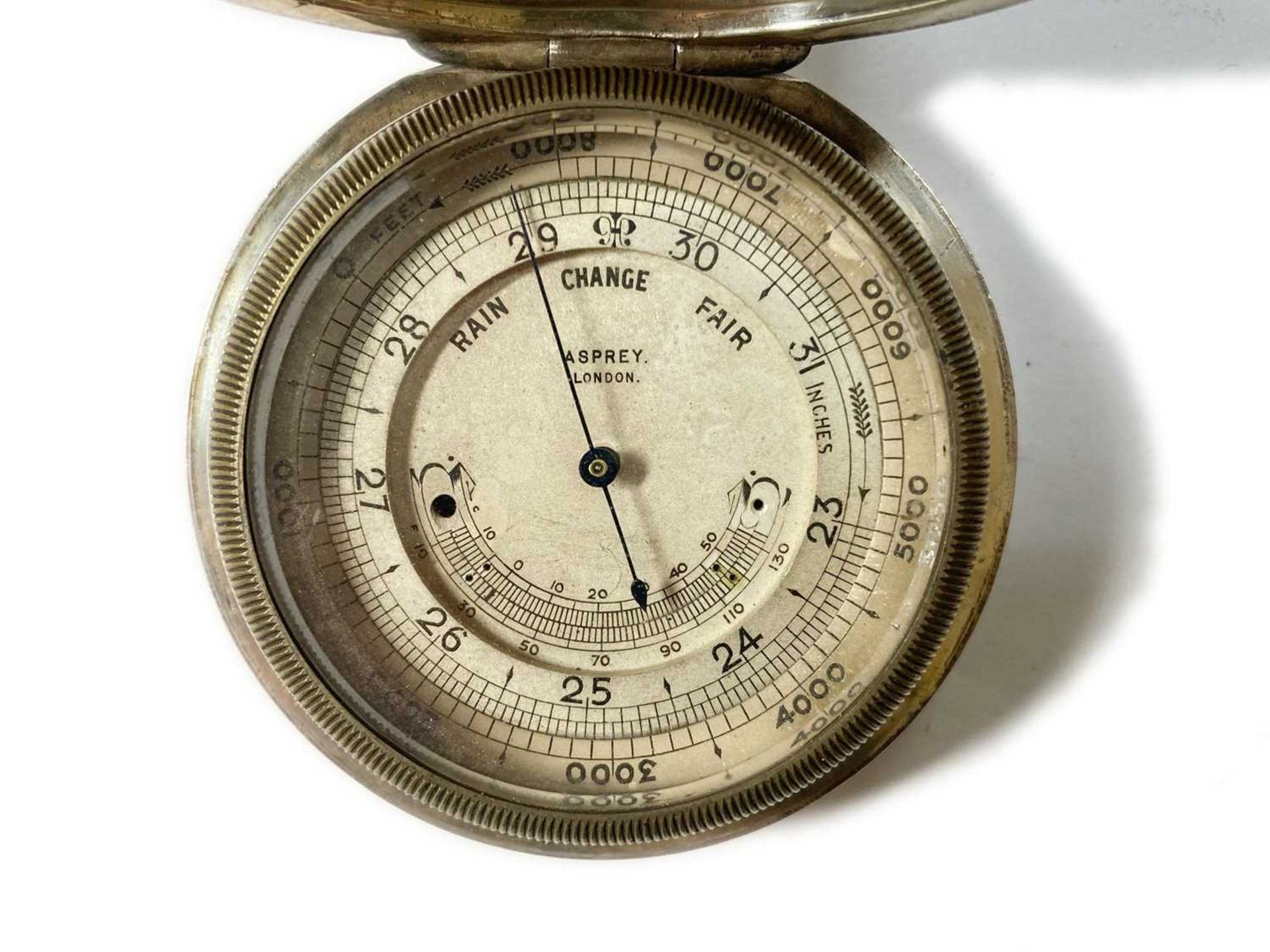 A sterling silver cased travel barometer by Asprey, - Image 10 of 13