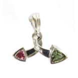 An 18ct white gold tourmaline pendant,