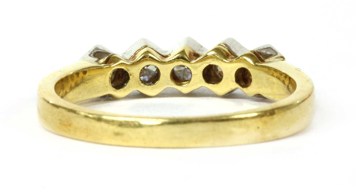 An 18ct gold five stone diamond ring, - Image 3 of 4