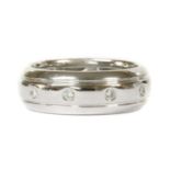 A white gold diamond set band ring,
