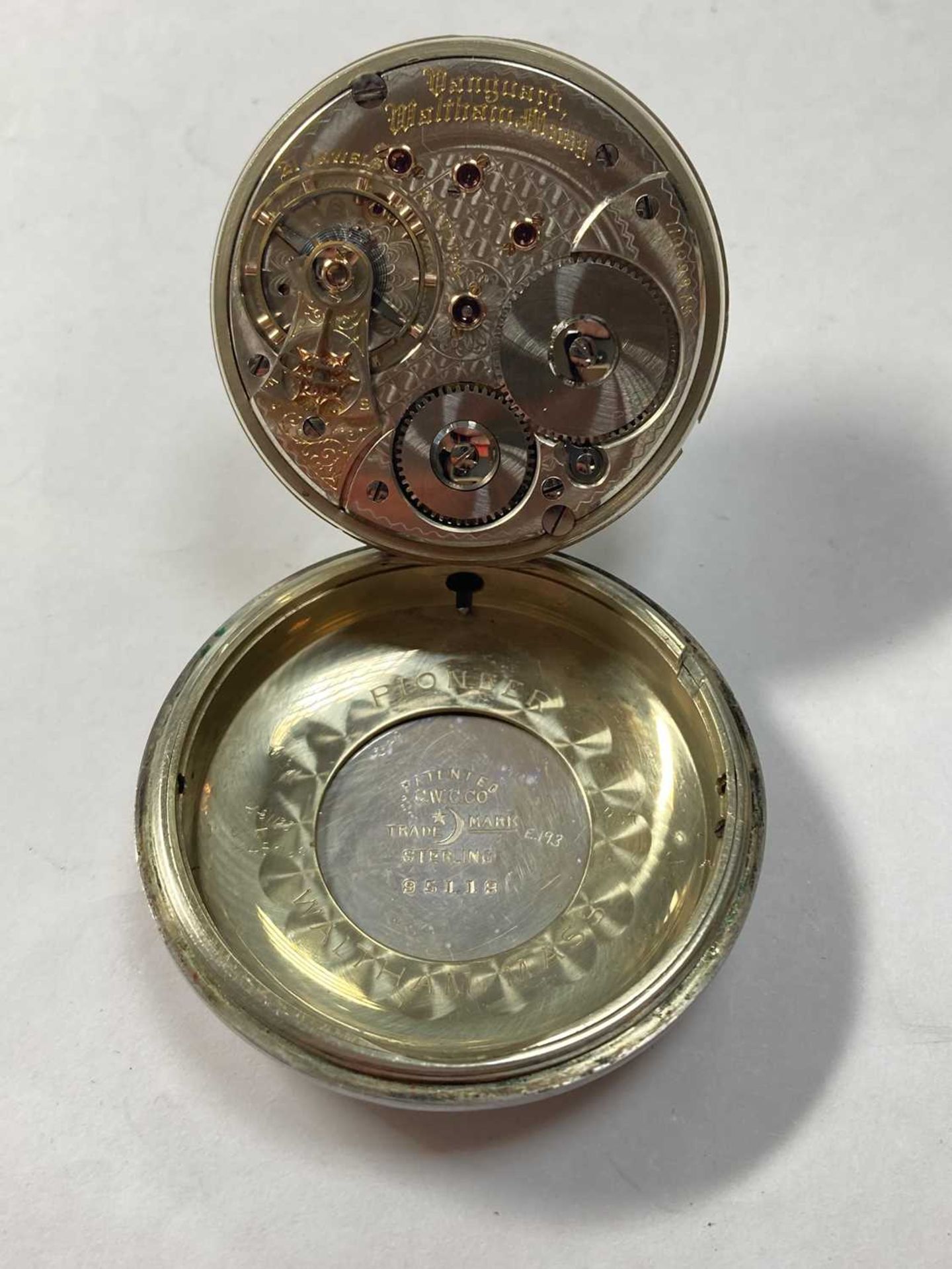 A sterling silver Waltham open-faced pocket watch, - Image 5 of 5