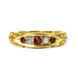 A 15ct gold ruby and diamond ring,