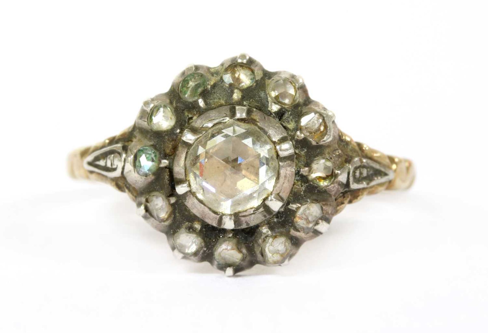 A Dutch rose cut diamond cluster ring,