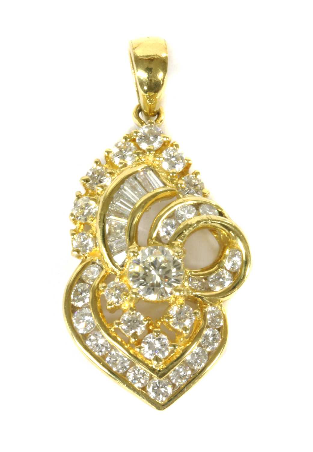 A gold diamond pendant,