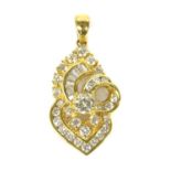 A gold diamond pendant,