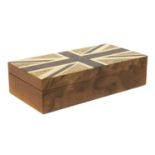 A contemporary David Linley walnut 'Union Jack' jewellery box,