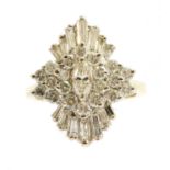 A 14ct gold diamond cluster ring,