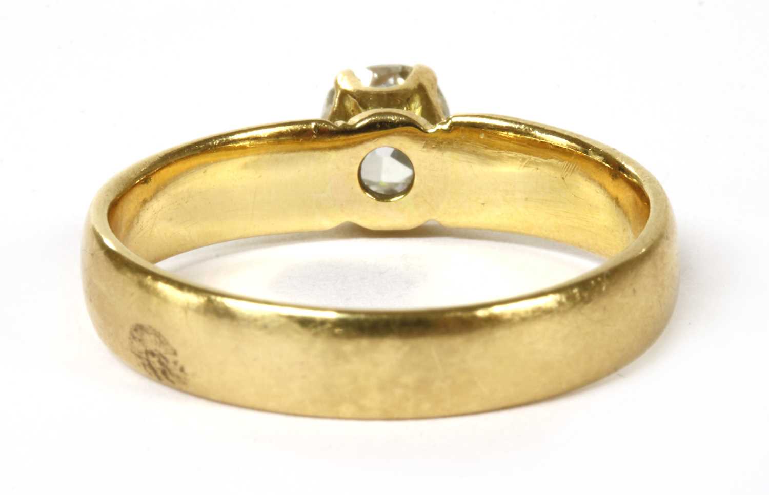 A gold single stone diamond ring, - Image 3 of 4