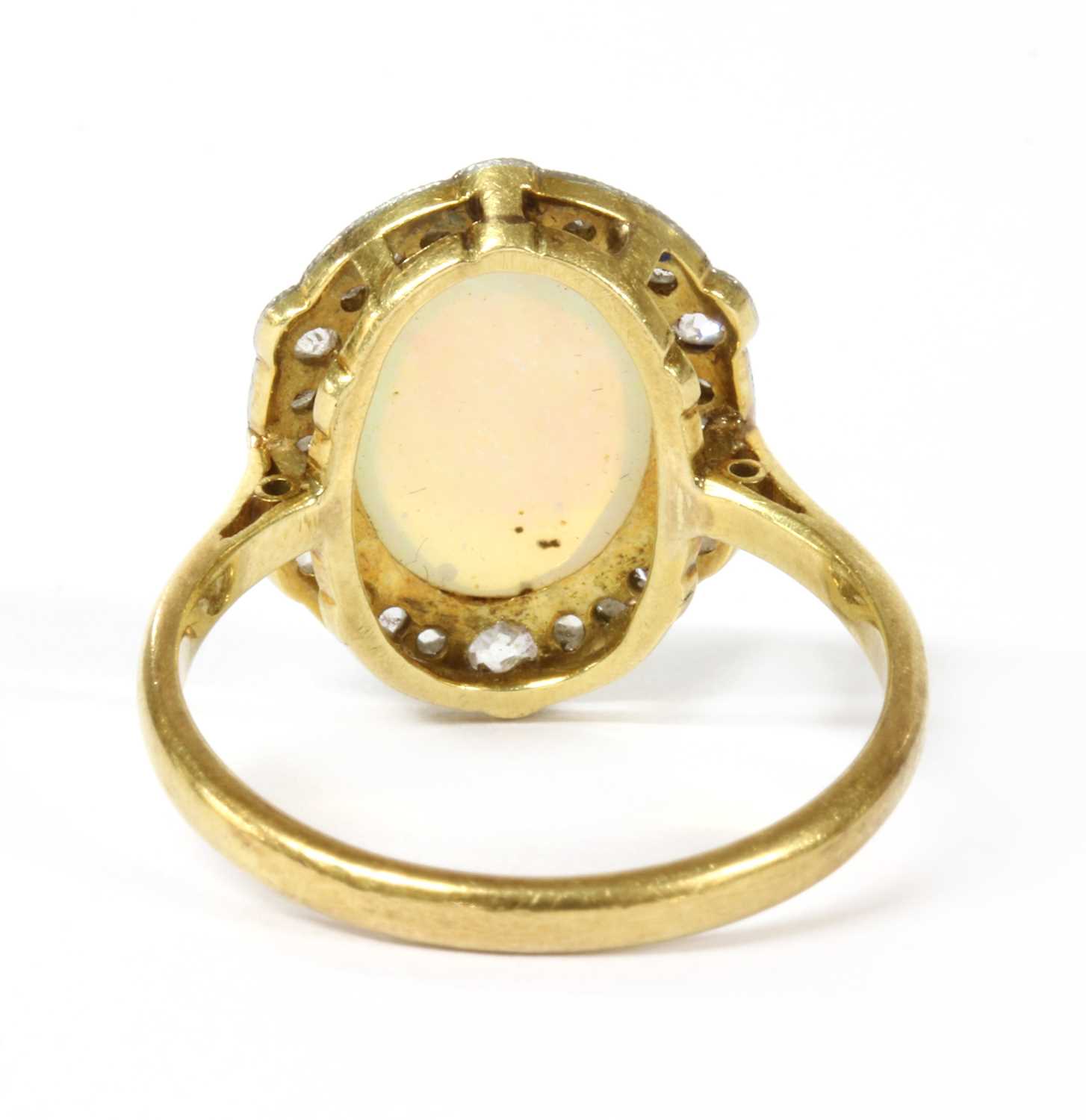 A gold opal and diamond ring, - Image 3 of 4