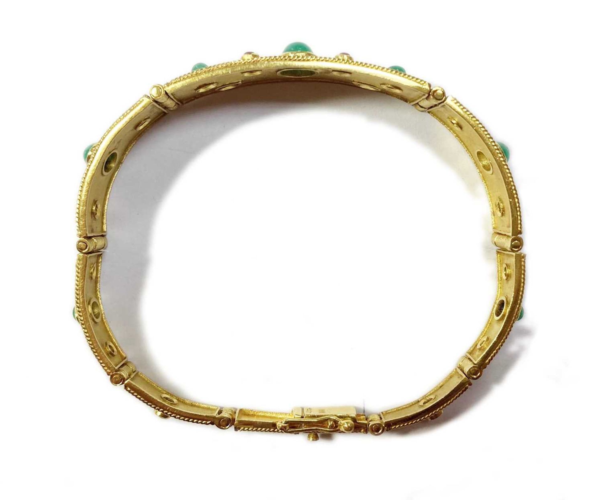A gold emerald, sapphire and ruby bracelet, - Image 8 of 9
