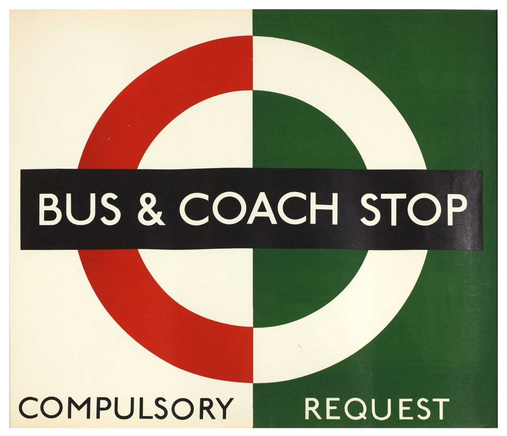 LONDON TRANSPORT BUS AND COACH STOP COMPULSORY STOP POSTER